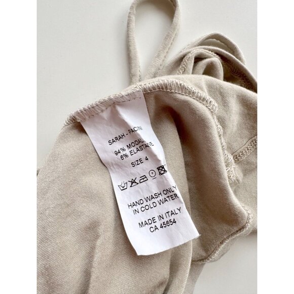 SARAH PACINI Neelah Taupe Beige Modal Jersey Scoop Neck Tank Top, Size 4/XL - Picture 9 of 11